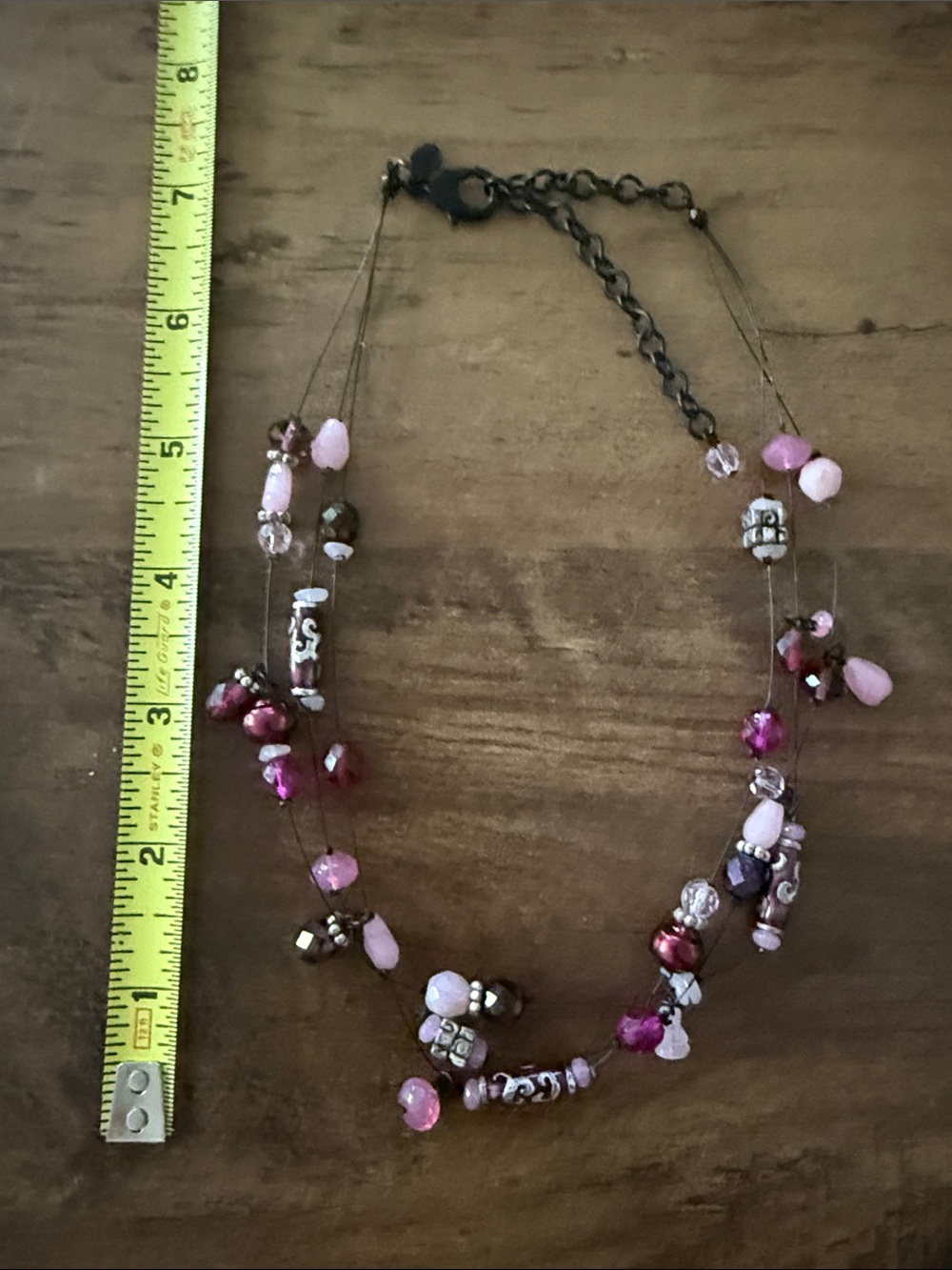 Chico's Pink and Purple Layered Bead Necklace